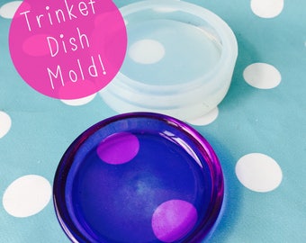 Trinket Dish Mold - Silicone Clear Resin 55mm Plate Dish