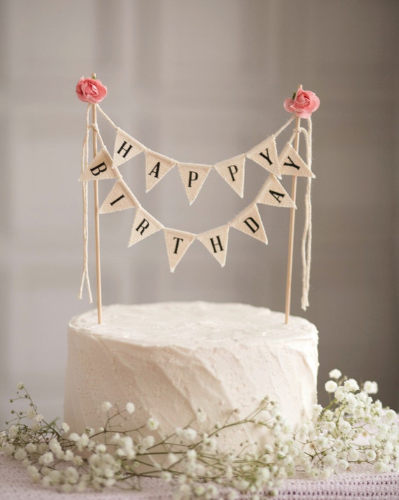 Happy Birthday Cake Topper Happy birthday sign black and