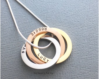 Personalised Necklace / Beautiful Necklace / Hand Stamped Necklace / Family Gift / Gift For Mum / Gift For Her / Mother's Day