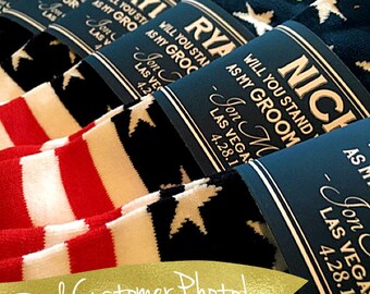 Groomsmen Gift Socks Label / Mens Colorful Socks / Asking Best Man Be My Groomsman Be My Usher / Asking Groomsmen Socks Cotton Socks Men
