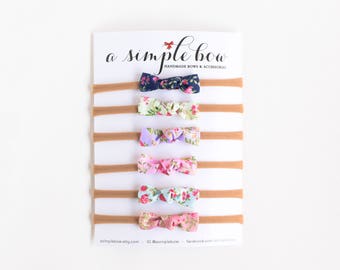 Baby Hair Bow in Floral Print | Baby Hair Clip | Toddler Hair Clip | Knot Bow | Baby bow on Headband | Toddler Bow | Hair Clip for Toddler