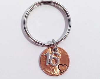 16th Birthday, Sweet Sixteen, Sweet 16, Sweet 16 Gift, 16th Birthday Gift, Sweet Sixteen Gifts, 16 Birthday, Sweet 16 Keychain, 16th Party