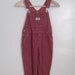 Vintage Kids' Oshkosh Neon Pink Navy Engineer Striped Denim Overalls Sz 5 Traditional Rustic