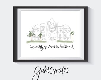 UTMB Ashbel Smith Print - 8 x 10