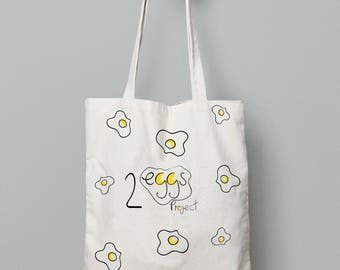 Tote bag personalized, tote bag canvas, Shopping Bag, fried egg, cotton tote bag, market tote bag, Shopping Bag, 2eggsProject tote bag, tote