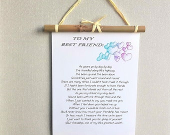 Best friend gift, Best Friend Birthday Gift, BFF gift, Friendship gift, Best friend wall art, Friends forever, Gift for Best friend