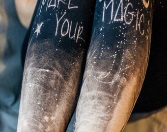 Make Your Own Magic - Black Leggings - Ombre Leggings - Hand Painted - Leggings for Women - Yoga Pants - Yoga Leggings - Vegan Activewear