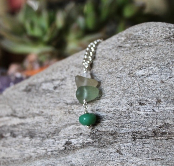 Sea Glass Jewelry from Hawaii Zen Jewelry Stacked Sea
