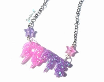 CUTE - pink/purple - Resin Necklace
