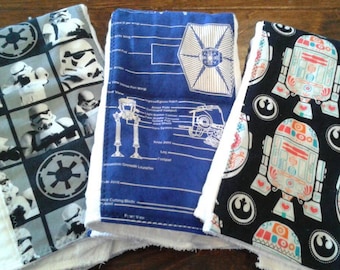 Star Wars baby burp cloth set premium diaper R2D2 stormtrooper six ply manly husband friendly rey shower gift present