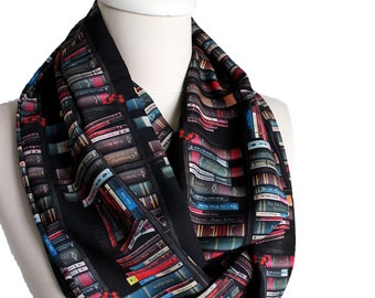 Bookshelf Scarf Infinity Scarf Book Scarf Librarian Scarf Geek Gift For Her Girlfriend Gift Ideas Autumn Fashion Accessories valentines day