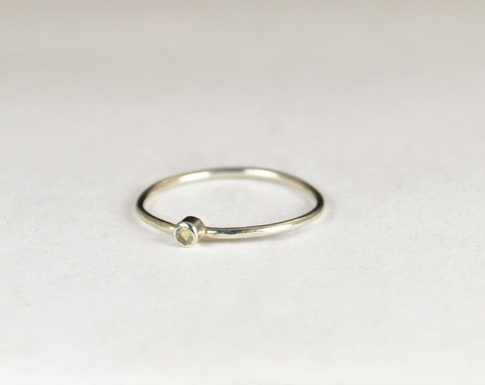 Tiny Opal Ring, Dainty Opal Ring, Opal Ring Silver, Opal Rings, October Birthstone, Minimal Opal, Stacking Ring, Alari, Silver Opal Ring