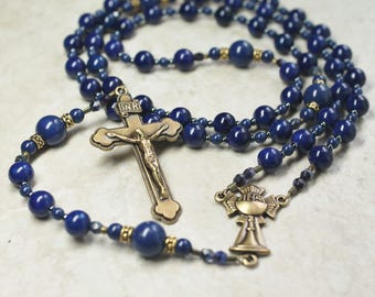 First Communion Rosary; Blue Holy Communion Rosary; Catholic Gifts