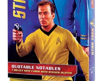 Boxes set Star Trek Crew Collectibles Note Cards with stickers, 7 die cut cards with stickers for all occasions Enterprise Crew,