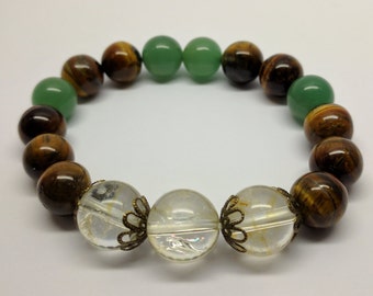 Prosperity&Abundance bracelet//Money attracting//Wealth //Success//citrine//tiger's eye//green aventurine//lucky stones//Law of Attraction