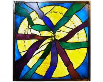 Bee Stained Glass // Glass Goat // The Keeping of Bees Is Like the Direction of Sunbeams // Henry David Thoreau // Scott Ouderkirk Studio