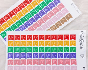 77 iep planner stickers, IEP flags, IEP meeting, IEP reminders