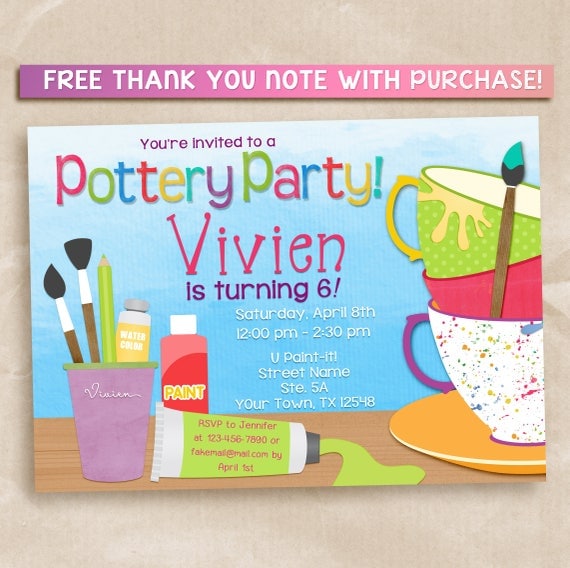 Pottery Party Invitations 10