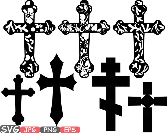 Download Christian Cross SVG Silhouette Cutting Files Jesus Cross ...