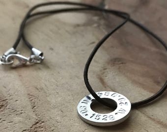 Custom coordinates necklace washer necklace personalize latitude longitude necklace location necklace GPS coordinates gift anniversary gift