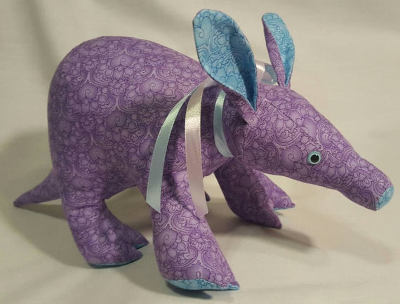 Artie Aardvark plush stuffed animal made from a Funky