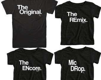 Son | Child | Dad | Original | Remix | Set | Clothing | Match | Mini Me | Shirts | Custom | Tops and Tees | For Gift | Birthday | Unisex