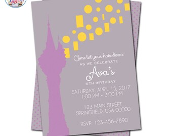 Tangled Invitation, Editable Tangled Invitation, Rapunzel Invitation, Rapunzel Birthday Party