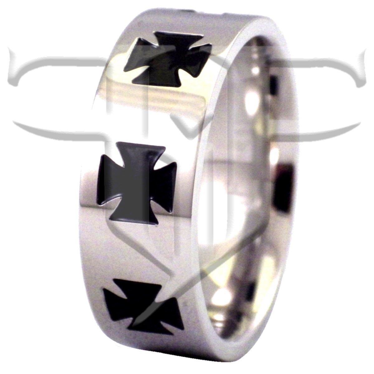 Iron Cross Rings Mens Ring Stainless Steel Iron Cross Ring