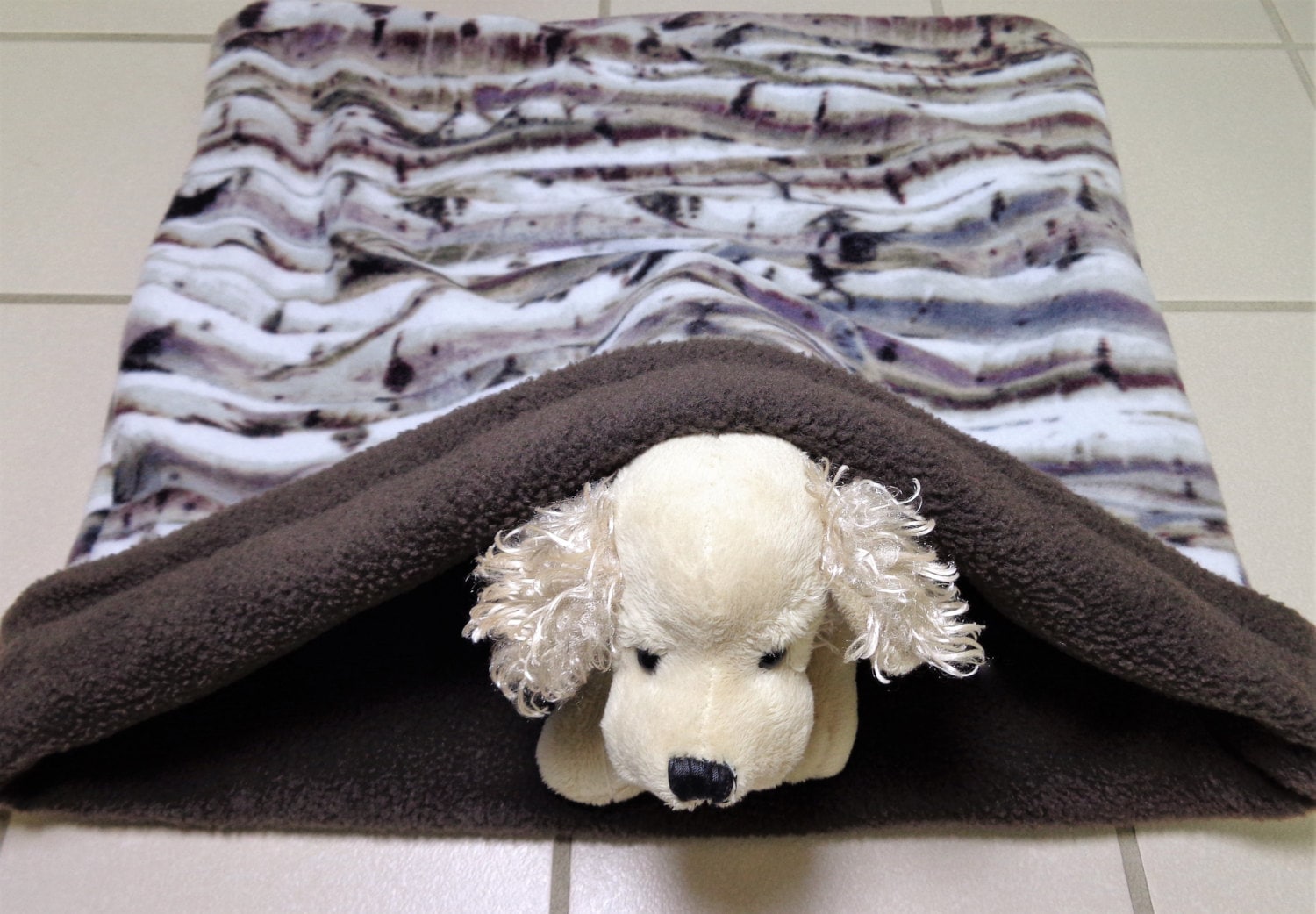 Pet Snuggle Sack Dog Brown Sleeping Bag Modern Burrow Bed