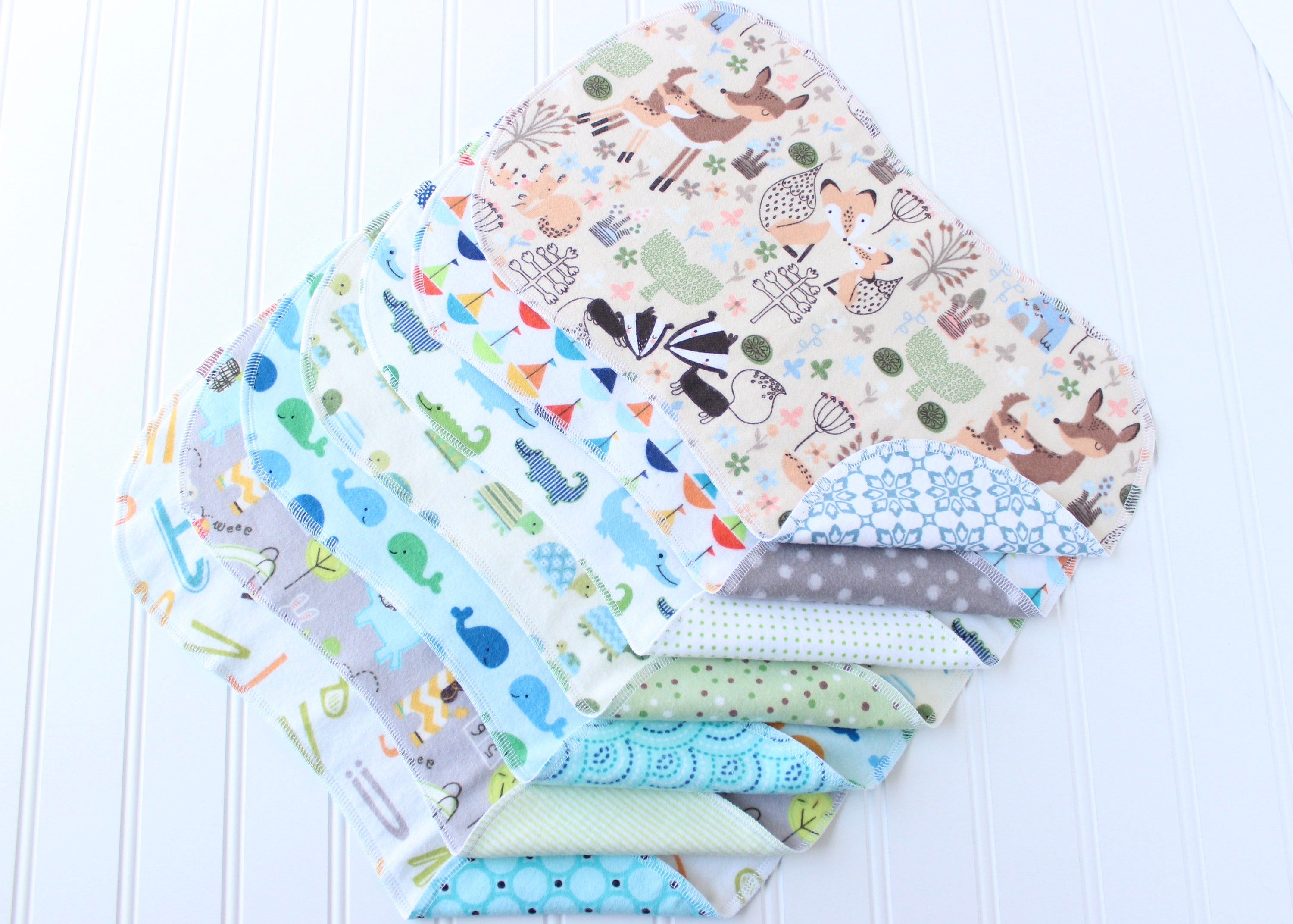 Baby Boy Burp Cloths Set of 7 Baby Shower Gift Baby Gift