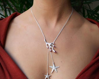 CORAL Necklace,Sterling Silver necklace