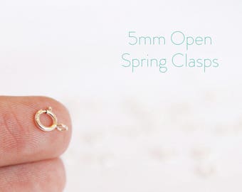 10 Pieces - Sterling Silver Spring Clasps - 5mm Open Spring Clasp - Jewelry Closure - Silver Clasp - Silver Findings - Supplies / SS-SC001
