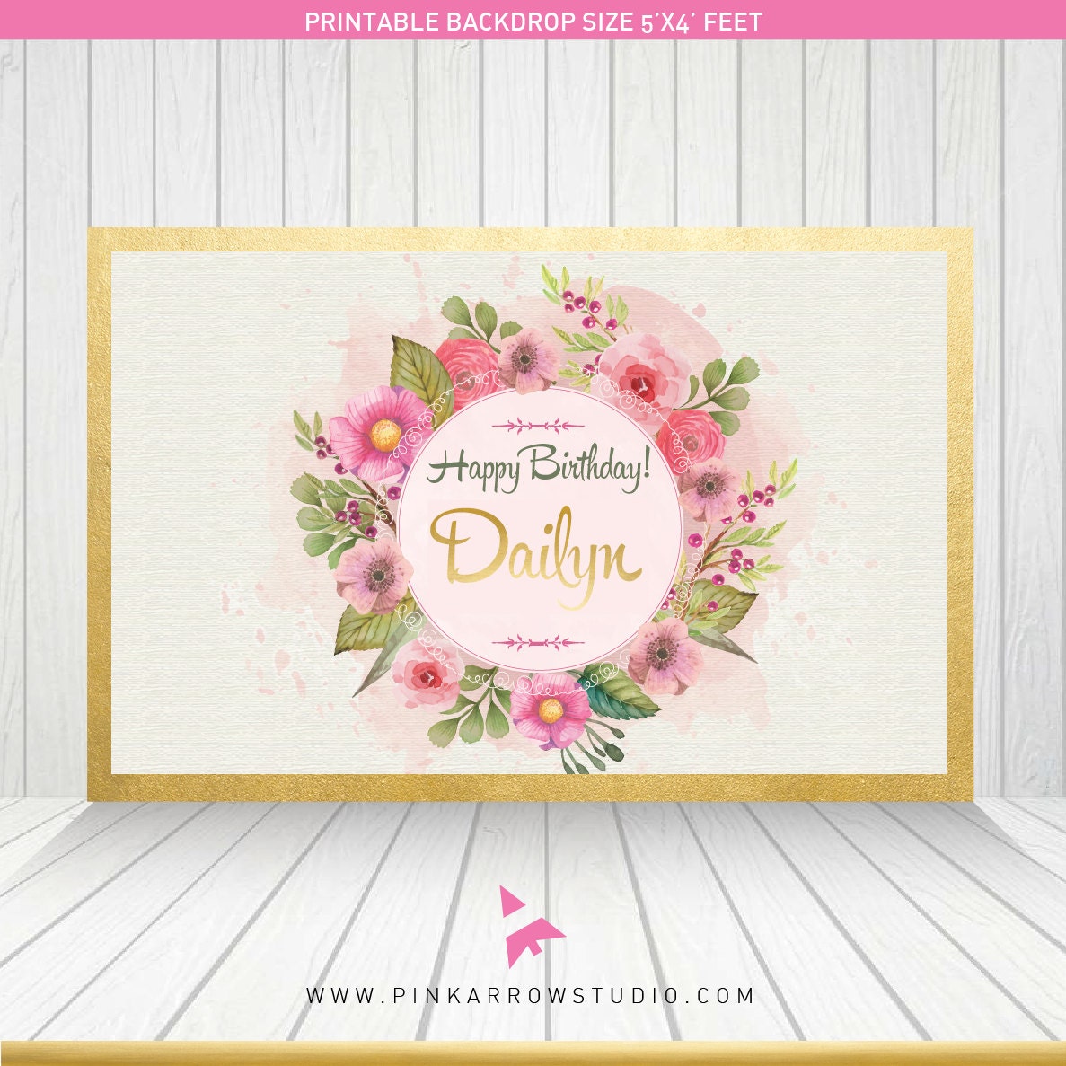 Floral Backdrop Birthday flower Backdrop floral Banner