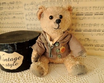 Vintage Teddy Bear Boy, Preschool Toy, Montessori Toy, Vintage Toy, Prop, Property, Requisite, Children Room Decor Decoration, Collectibles