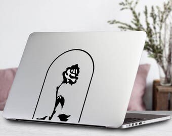 Rose Macbook Decal Laptop Decal Sticker Disney Inspired Beauty and Beast