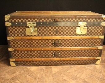 1930's Moynat Checkers Steamer Trunk