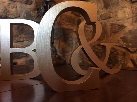 Metallic Gold Wooden Letters and Numbers Free-standing