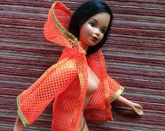 Barbie Beach Outfit,Barbie Clothes,Barbie Coverup,Barbie Jacket,Barbie Vacation,Barbie Gift,Barbie Wardrobe,Barbie Fan,1116,Barbie Casual