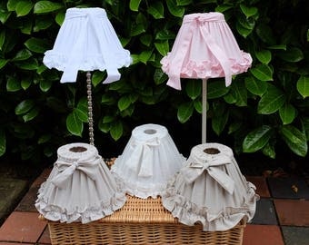 Shabby Chic Lamp shade – Vintage/Antique Style. Ruffled Linen. Gorgeous!