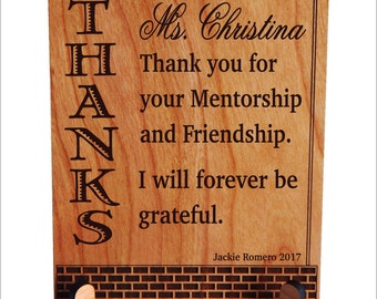 Teacher Appreciation Gift, Student to College Teacher Thank You Custom Gift, Personalized Gift to an Awesome Teacher, Teacher's Gift, PLT022