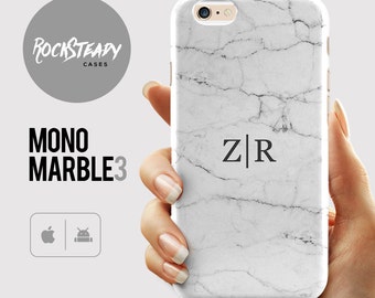 Monogram Marble Phone case, iPhone 7 case, personalised initials iPhone 6s, 6 Plus, 5S, S8 +, SE case, samsung Galaxy S6, S7