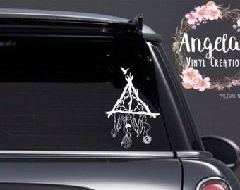 Deathly Hallows Dream Catcher -vinyl sticker -vinyl decal -car decal -car sticker -window decal -window sticker -time turner -radish -snitch