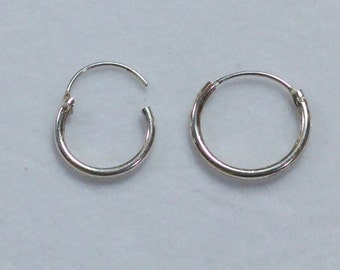 Silver hoop earrings, Sterling silver earrings, Cartilage hoop earring, Silver hoops, Helix earring, Male earring, Men's hoop earrings