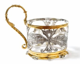 Silver Tea Glass Cup Holder Podstakannik 1644
