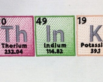 ThInK periodic table machine embroidery design 5x7