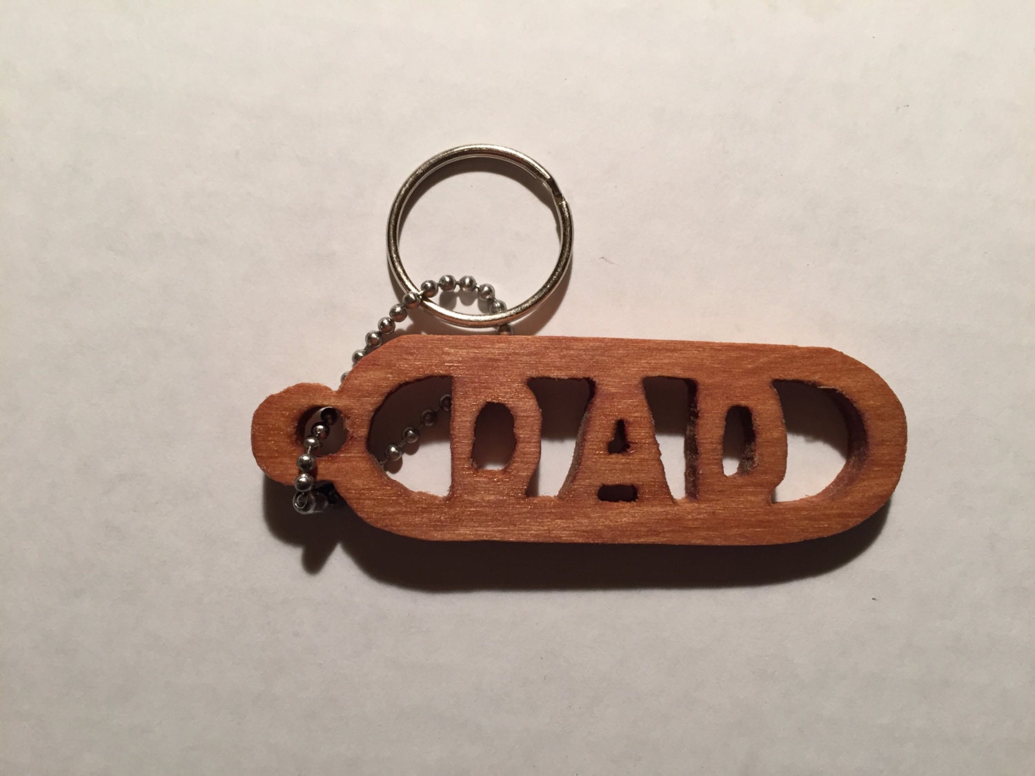 Wood DAD Keychain Made with a Scroll Saw