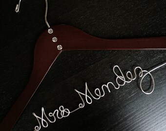 Rhinestone wedding dress hanger, personalized name hanger, mrs hanger