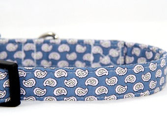 Blue Paisley Dog Collar