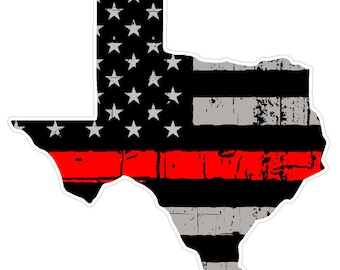 Texas State (C2) Thin Red Line Vinyl Decal Sticker Car/Truck Laptop/Netbook Window