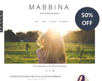 Premade Blogger Template Responsive Blogger Template Blogger Templates Blog Template Blogger Theme - MABBINA - Instant Download